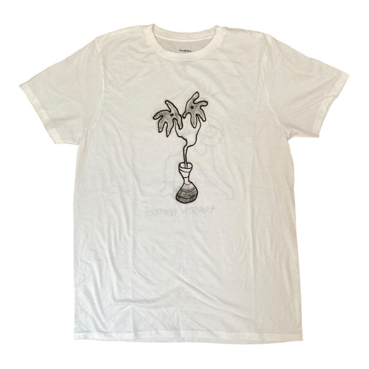 White Upcycled Pre-Loved T-Shirt – Airbrush designs 1of1 (L)