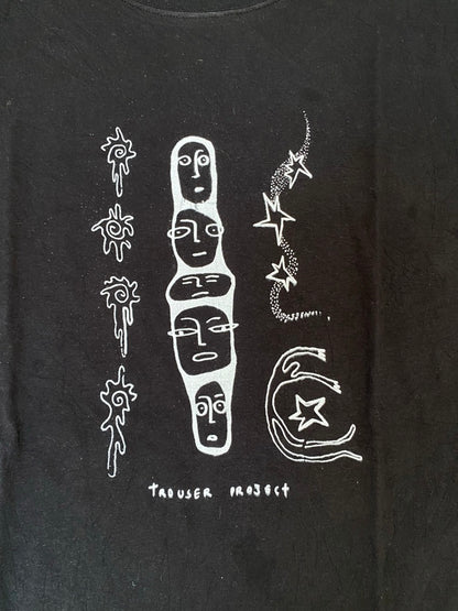 Black Upcycled Pre-Loved T-Shirt – White Graphic 1of1 (L)