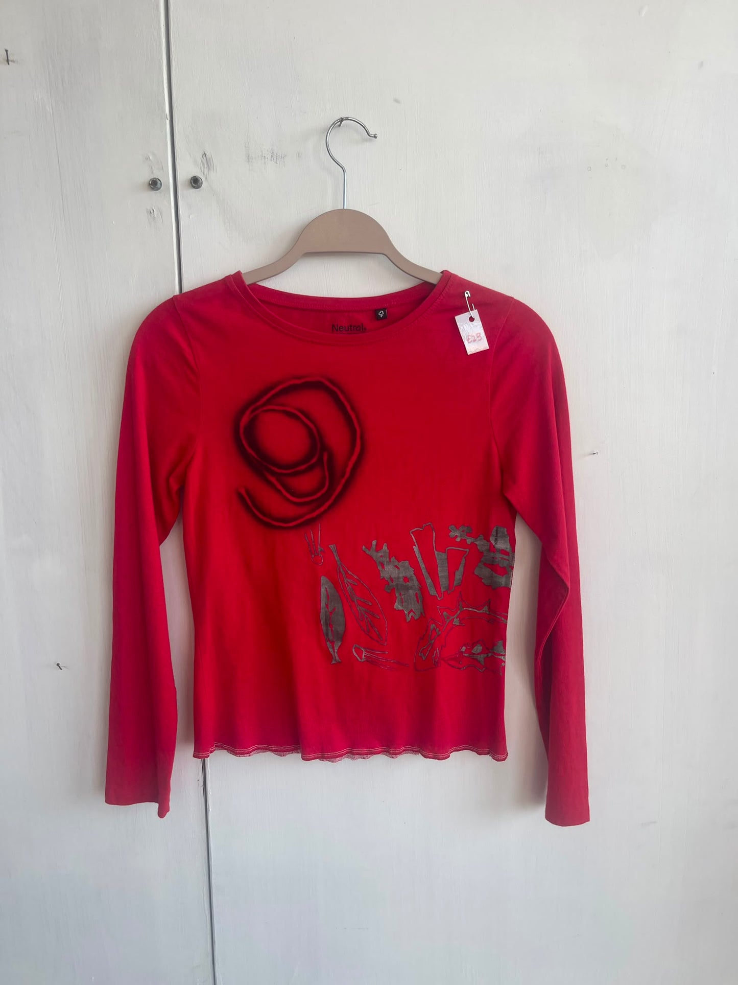 Long Sleeve Screenprint Fitted Tee (UK6/8)