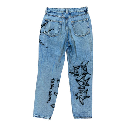 Upcycled Printed Jeans