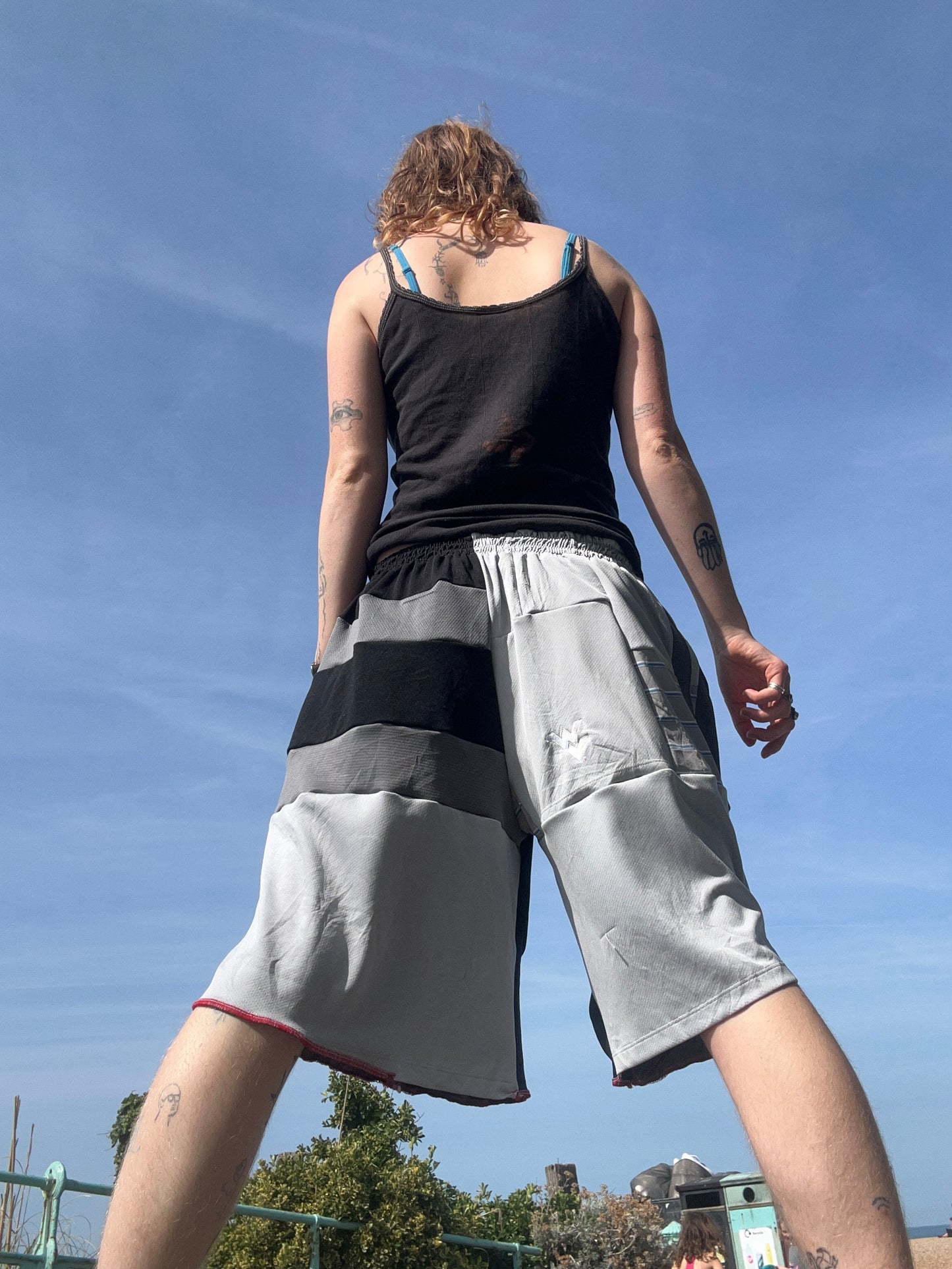 Reworked Patchwork Sports Shorts