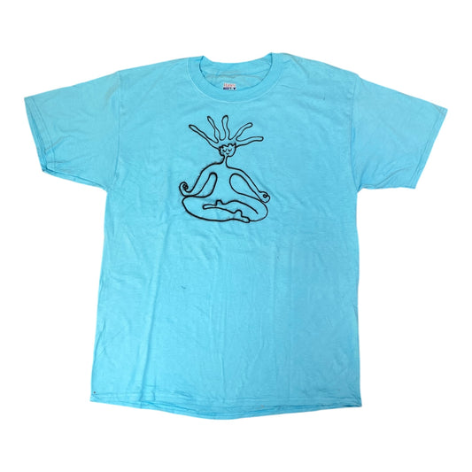 Upcycled Blue T-Shirt – Airbrush design & 1of1