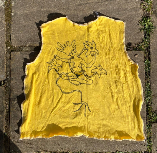 Handmade Reversible Yellow Tank Top – Airbrushed 1of1 Design