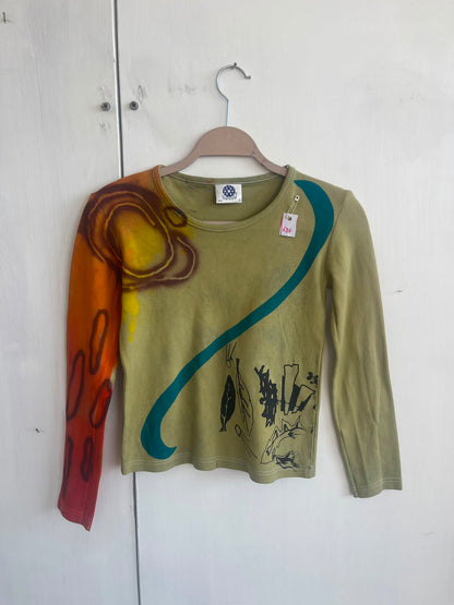 Long Sleeve Screenprint Fitted Tee (UK8/10)