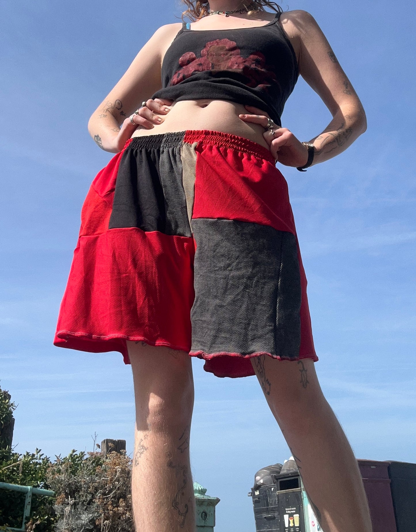 Reworked Patchwork Sports Shorts