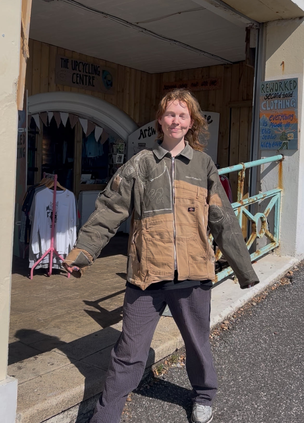 Patchwork Jacket made from Second Hand Trousers (L)