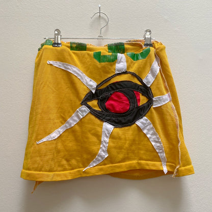 Sustainable Yellow Mini Skort – Handmade from Fabric Scraps (M)