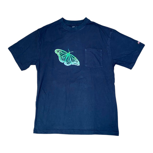 Butterfly Upcycled Pre-Loved T-Shirt – Hand Screenprinted & 1of1