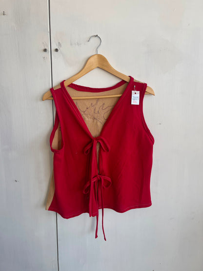 Tie up waistcoat reversible top (L)