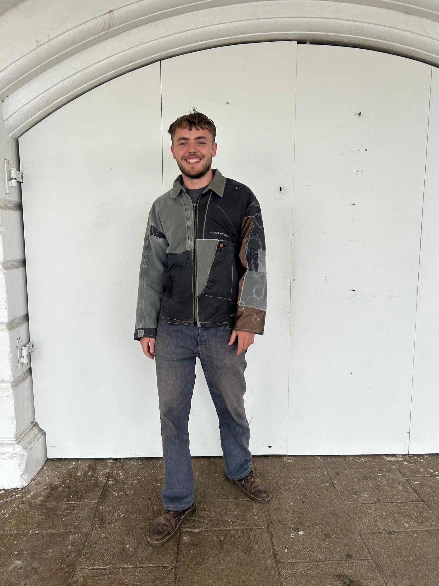 Patchwork Jacket made from Second Hand Trousers (L)