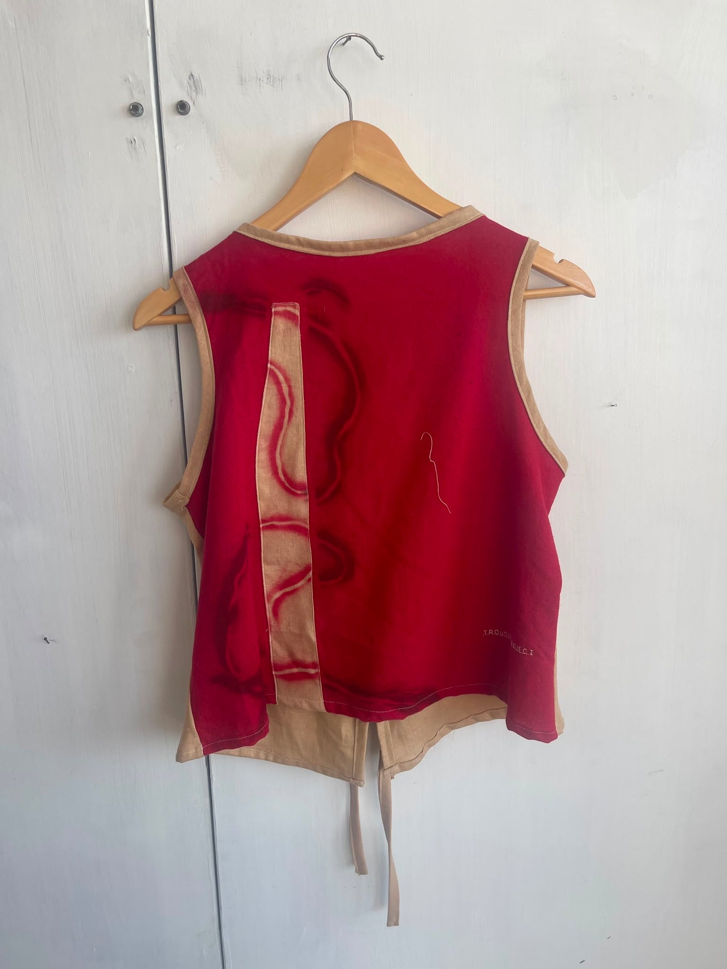 Tie up waistcoat reversible top (XL)