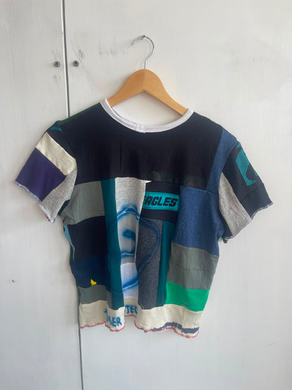 Short Sleeve Patchwork Screenprint Tee (UK16/18)