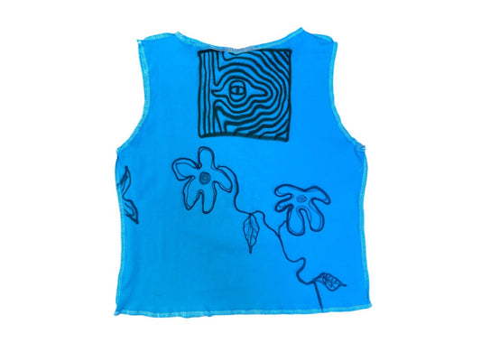 Handmade Unisex Vest Top – Reworked with Screenprint & Airbrush Design