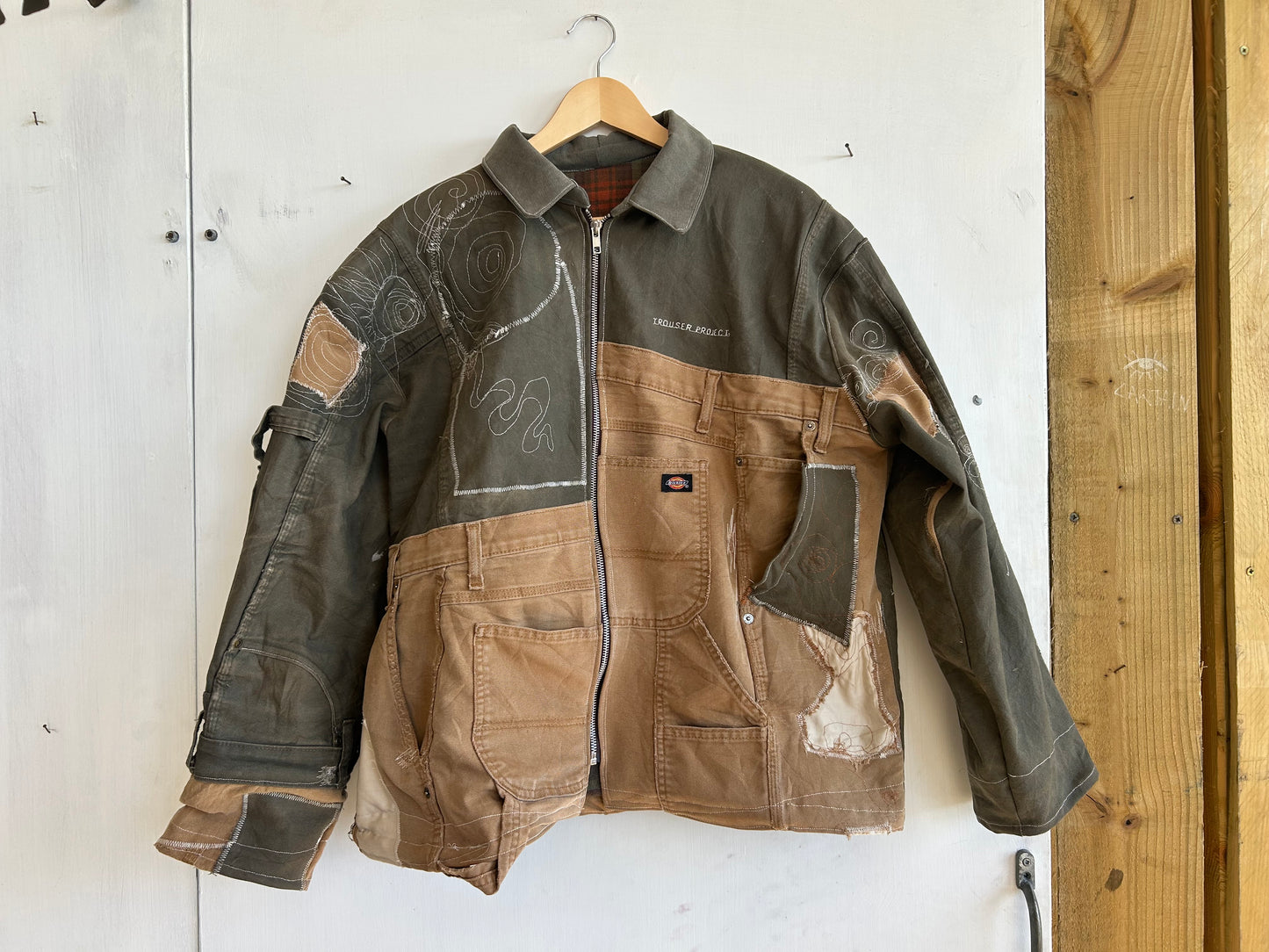 Patchwork Jacket made from Second Hand Trousers (L)