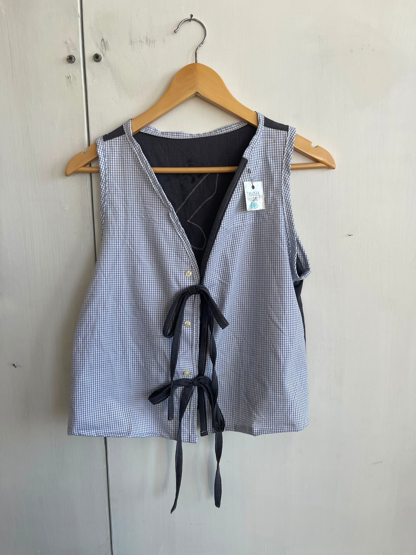Tie up waistcoat reversible top (M)