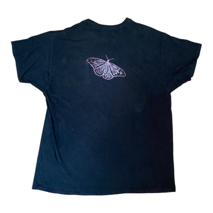 Black Upcycled Pre-Loved T-Shirt – White Screen-print naked ladies 1of1 (L)