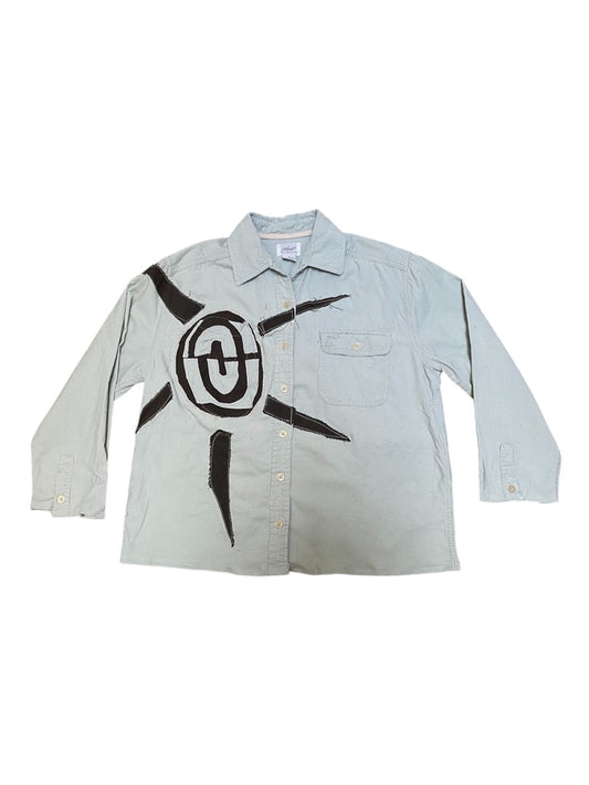 Reworked Vintage Corduroy Shirt – Boxy Fit, Appliqué Details
