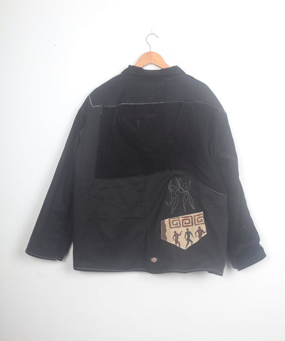 Jacket sustainably reworked from boiler suits (L)
