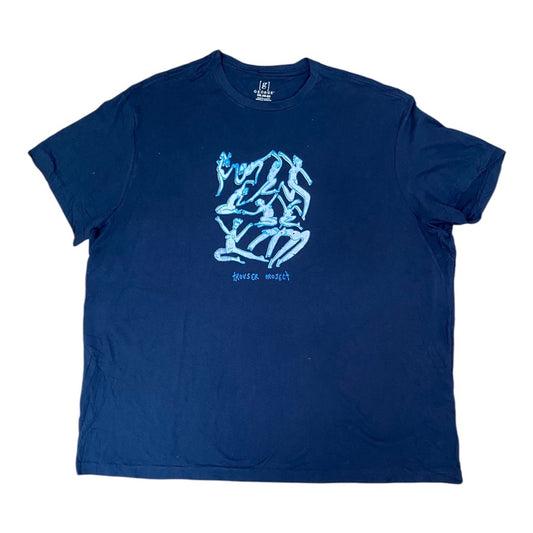 Navy Upcycled Pre-Loved T-Shirt – Naked Ladies Screen-print graphics 1of1 (XXL)