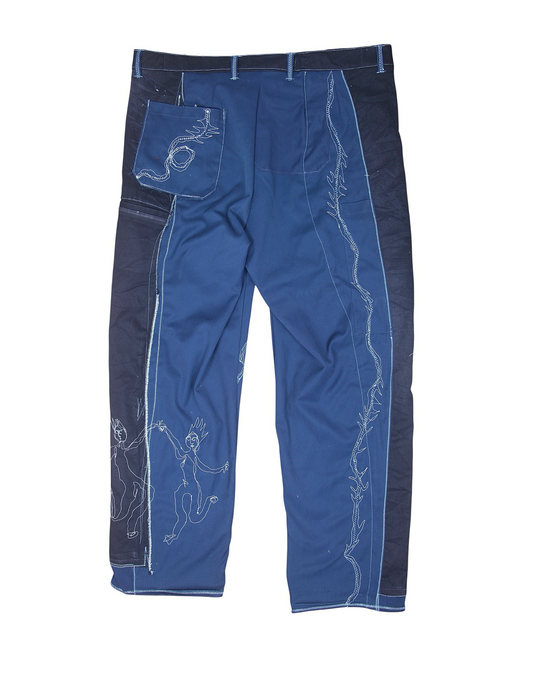 Embroidered baggy cargo trousers 1of1