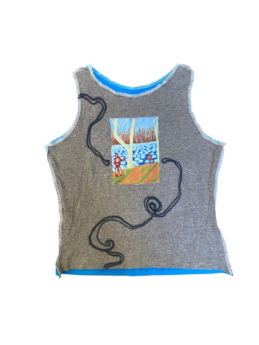 Handmade Unisex Vest Top – Recycled Materials butterfly design