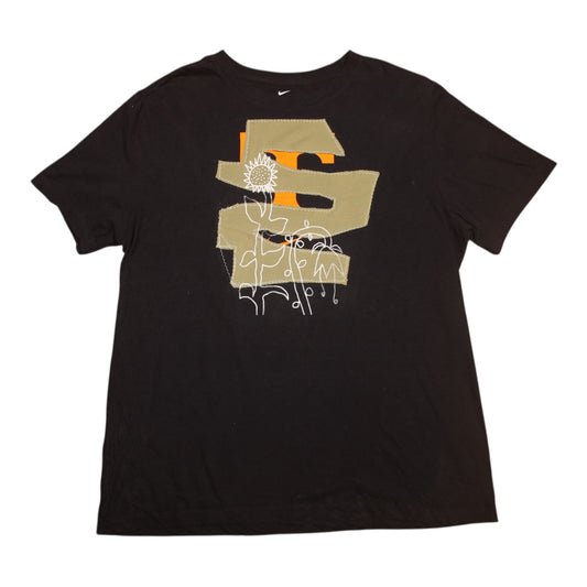 Upcycled Illustrated Screenprint T-shirt (L)