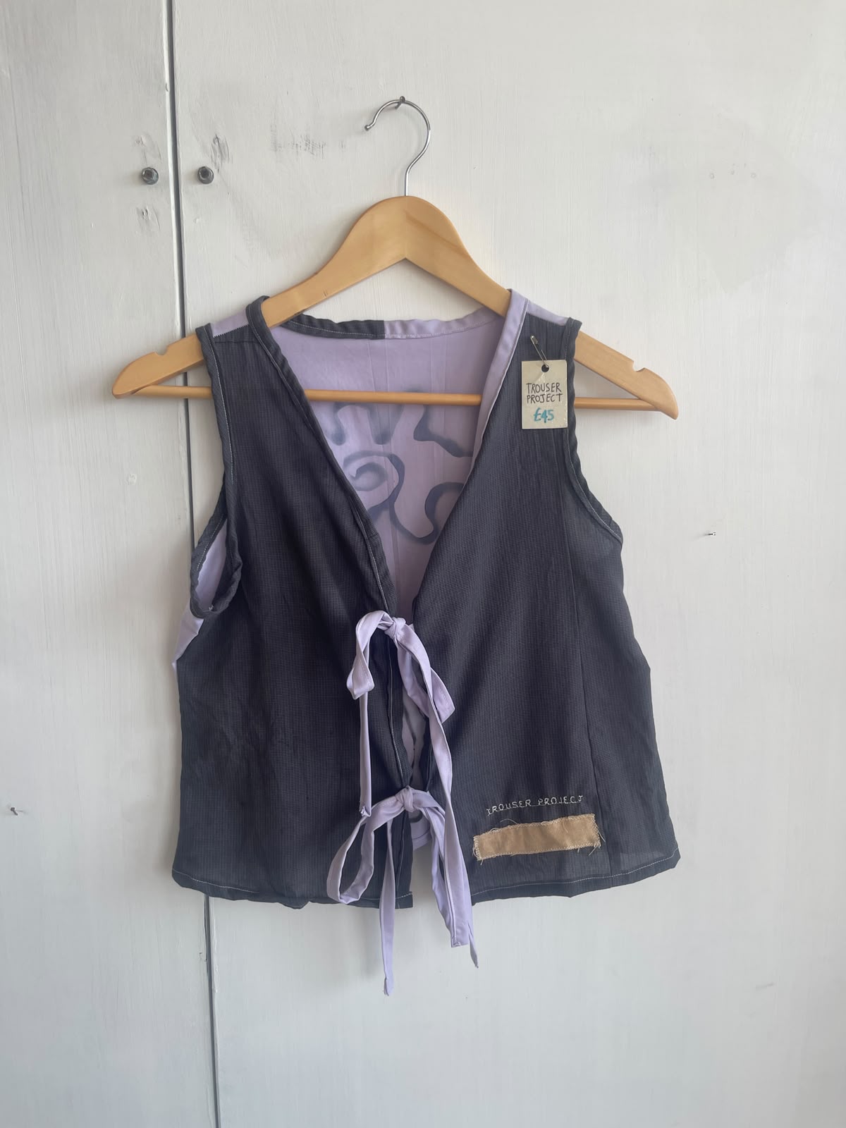 Tie up waistcoat reversible top (S)