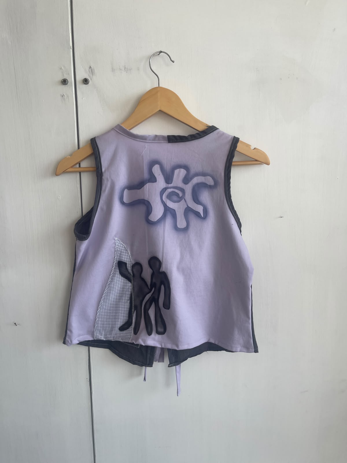 Tie up waistcoat reversible top (S)