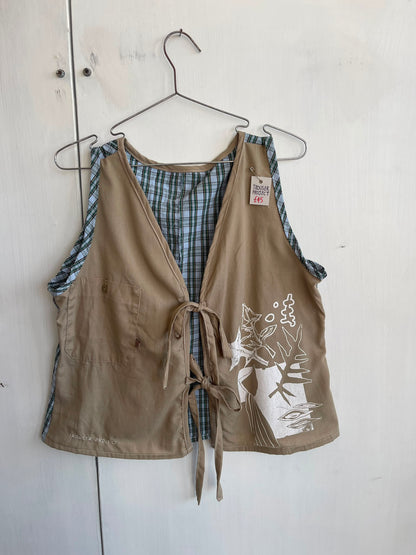 Tie up waistcoat reversible top (L)