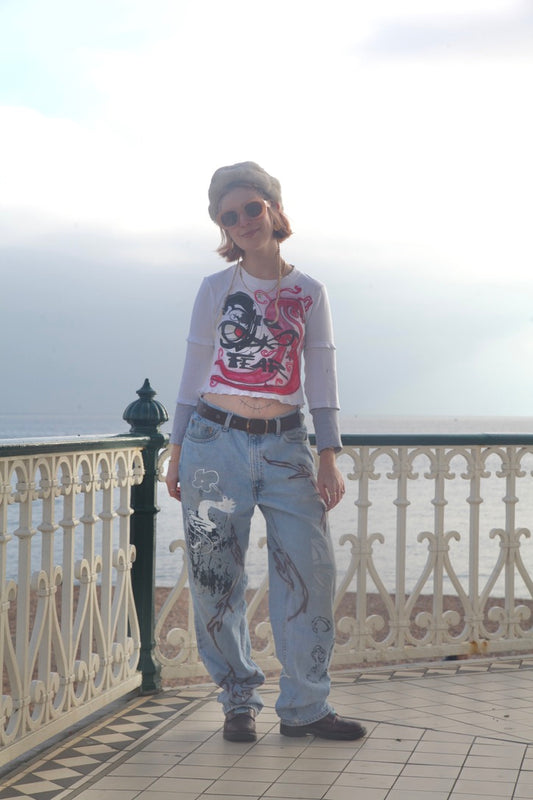 Vintage Hand Printed Levi's Jeans (W36)