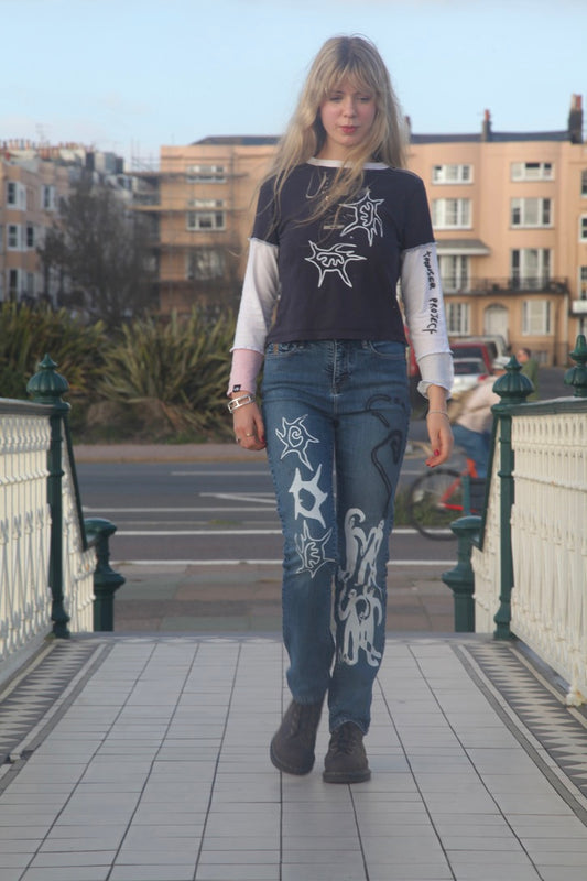 Vintage Hand Printed Levi's Jeans (W28)