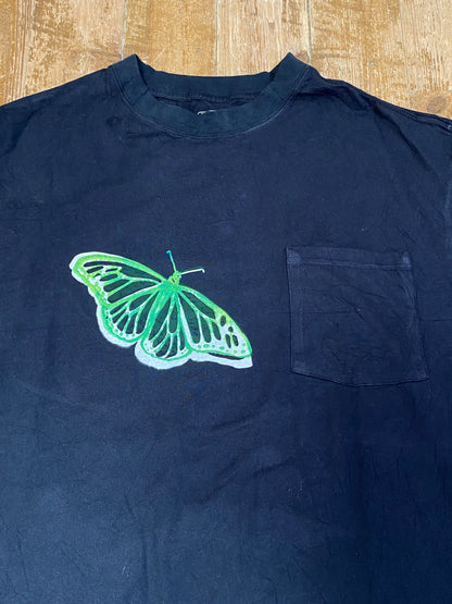Butterfly Upcycled Pre-Loved T-Shirt – Hand Screenprinted & 1of1