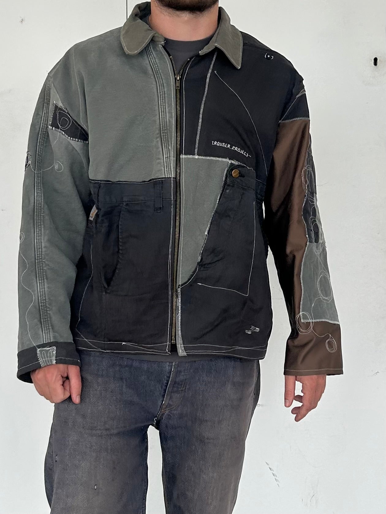 Patchwork Jacket made from Second Hand Trousers (L)