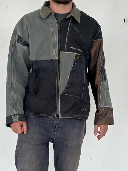 Patchwork Jacket made from Second Hand Trousers (L)