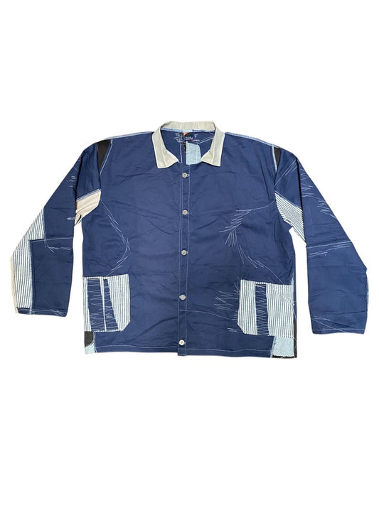 Handmade Boxy Work Shirt – Navy, Embroidered 1of1 Design
