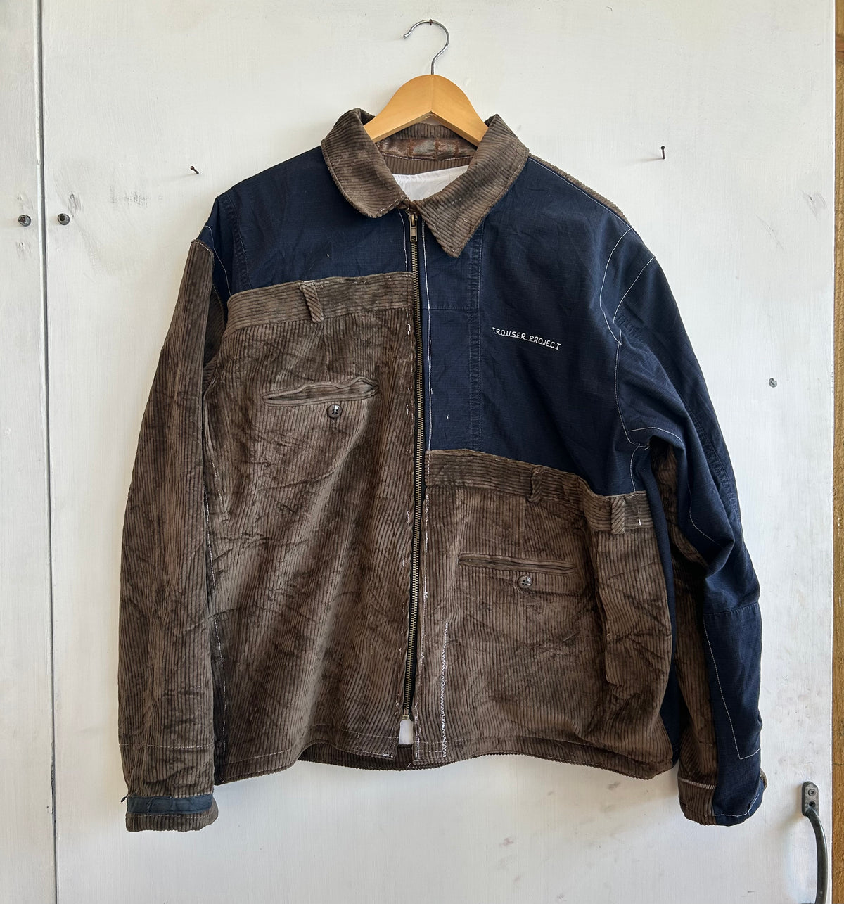 Patchwork Jacket made from Second Hand Trousers (L)