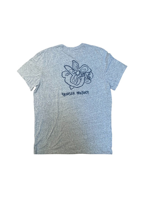 Upcycled Grey Graphic T-Shirt – Airbrush Design, 1of1