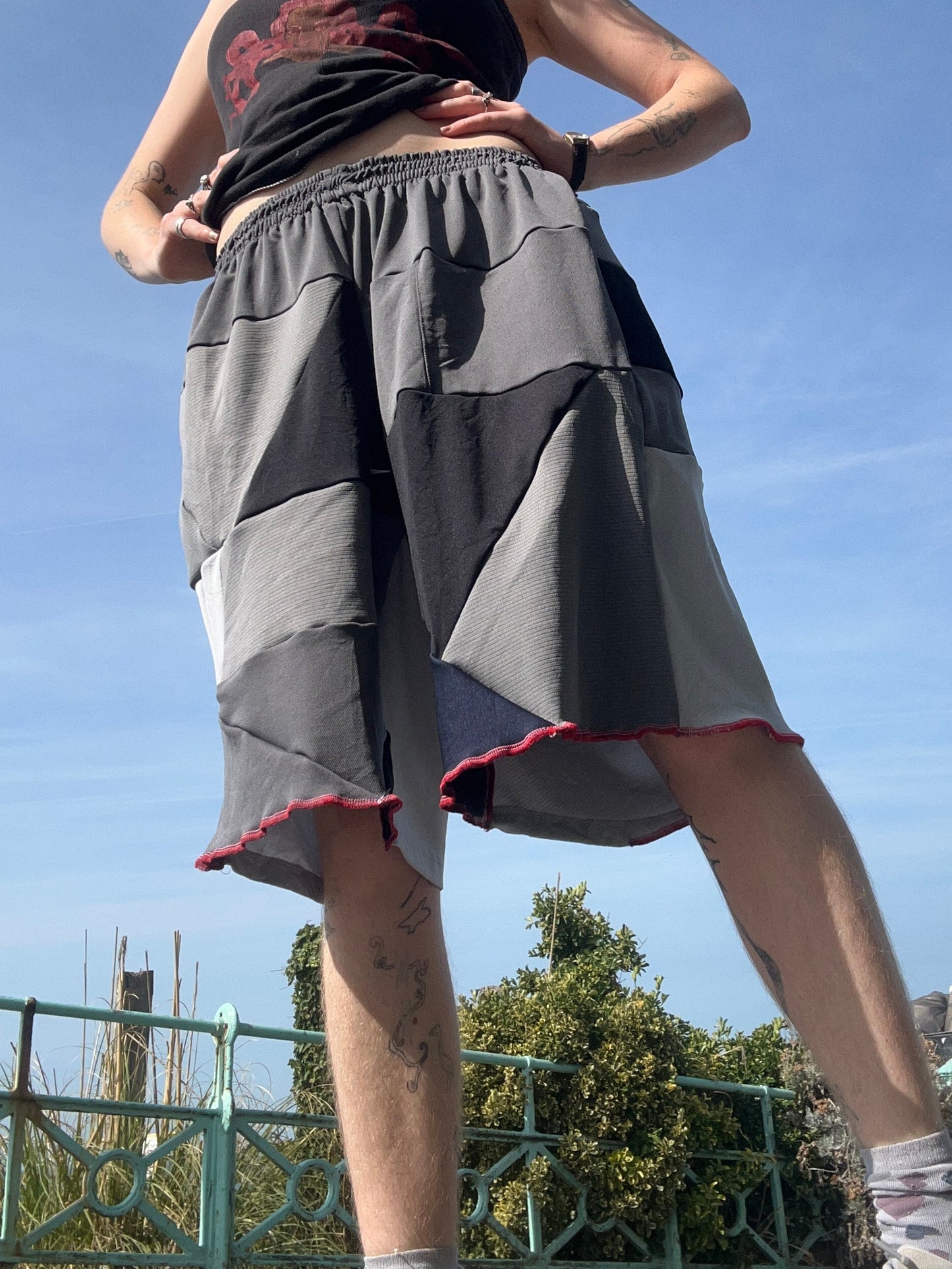 Reworked Patchwork Sports Shorts