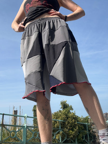 Reworked Patchwork Sports Shorts