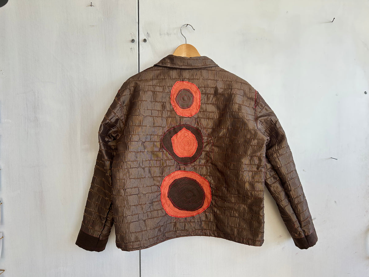 Shiny Brown Jacket made from Second Hand Materials (S)