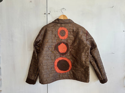 Shiny Brown Jacket made from Second Hand Materials (S)