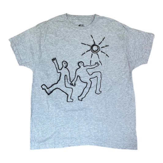 Grey Upcycled Pre-Loved T-Shirt – Freehand airbrush designs 1of1 (L)