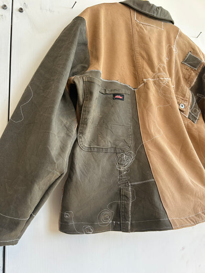 Patchwork Jacket made from Second Hand Trousers (L)
