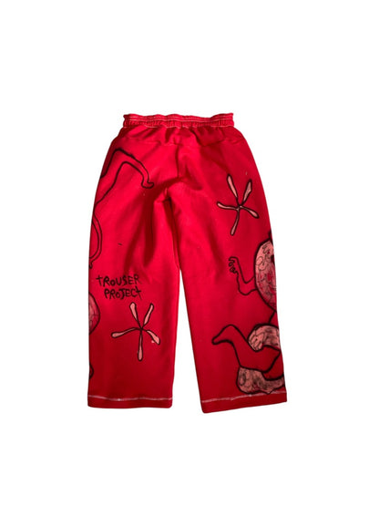 Red Trackies – Deadstock Knit Fleece, 1 of 1 Airbrush Design