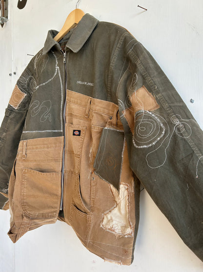 Patchwork Jacket made from Second Hand Trousers (L)
