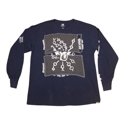 Upcycled Illustrated Screenprint T-shirt (L)