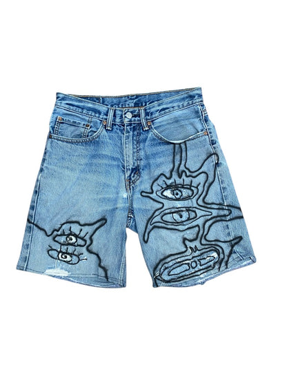 Upcycled Vintage Levi’s Jorts – Reworked & Airbrushed (W31")