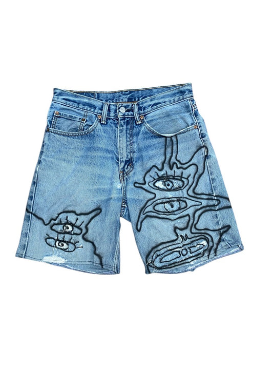 Upcycled Vintage Levi’s Jorts – Reworked & Airbrushed (W31")