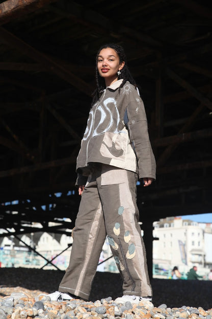 Handmade Moleskin Cotton Appliqué Trousers