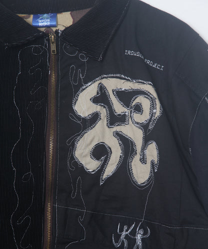 Jacket sustainably reworked from boiler suits (L)